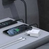 Dudao A26TCEU PD QC 25W GaN USB-A USB-C sieninis įkroviklis su USB-C laidu – baltas