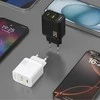 Dudao A26TCEU PD QC 25W GaN USB-A USB-C sieninis įkroviklis su USB-C laidu – baltas