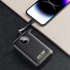 Dudao K14+ išorinė baterija 20000mAh 22.5W USB-C / USB-A / integruoti „Lightning“ ir USB-C laidai – juoda