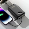 Dudao K14+ išorinė baterija 20000mAh 22.5W USB-C / USB-A / integruoti „Lightning“ ir USB-C laidai – juoda