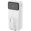 Dudao K15Max 30000mAh PD 22.5W išorinė baterija su USB-C ir Lightning laidais - Baltas