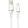 Dudao L25L USB-A - Lightning kabelis 1 m 30 W su minkštu silikoniniu apvadu - baltas