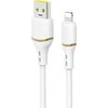 Dudao L25L USB-A - Lightning kabelis 1 m 30 W su minkštu silikoniniu apvadu - baltas