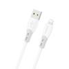 Dudao L25SL 30W USB-A - Lightning kabelis su minkštu silikoniniu apvadu 1m - Baltas
