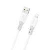 Dudao L25SL 30W USB-A - Lightning kabelis su minkštu silikoniniu apvadu 1m - Baltas
