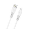 Dudao L25SM 3 A USB-A - micro USB kabelis su minkštu silikoniniu apvadu 1 m - baltas