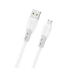 Dudao L25SM 3 A USB-A - micro USB kabelis su minkštu silikoniniu apvadu 1 m - baltas