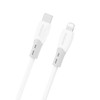 Dudao L25SX 30W USB-C - Lightning kabelis su minkštu silikoniniu apvadu 1m - Baltas