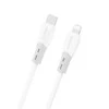 Dudao L25SX 30W USB-C - Lightning kabelis su minkštu silikoniniu apvadu 1m - Baltas