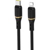 Dudao L25X USB-C - Lightning laidas 1 m 30 W su minkštu silikoniniu apvadu - juodas