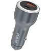 Dudao R4Ultra 120W greito įkrovimo LED automobilinis įkroviklis su maitinimo šaltiniu USB-A USB-C – pilkas