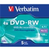 Disc DVD-RW 4.7GB 4X 5PACK VERBATIM
