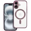 OEM dėklas, skirtas iPhone 16, Electro Mag dėklas, suderinamas su MagSafe violetine
