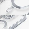 OEM dėklas, skirtas iPhone 15 PRO MAX, Electro Mag dėklas, suderinamas su MagSafe sidabrinis