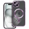 OEM dėklas, skirtas iPhone 15, Electro Mag dėklas, suderinamas su MagSafe violetine