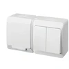 Elektro Plast SOCKET+2G.SWITCH HERMES IP44 Baltas