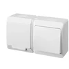 Elektro Plast SOCKET+SWITCH HERMES IP44 Baltas