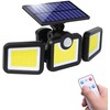 Elight Saules Enerģijas Āra Sienas Lampa 3in1 LS6 Ar Kustību Sensoru, Tālvadības Pulti un Vadu Saules Paneli Melns