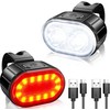 Elight USB uzlādējama LED velosipēda priekšējais un aizmugurējais gaismu luktura, juodas