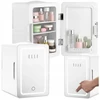 ELLE 6L baltas mini fridge with LED make-up mirror