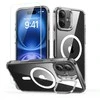 ESR Classic Hybrid KickStand HaloLock MagSafe &amp; TEMPERED GLASS Apple iPhone 16 Plus dėklas telefonui skaidrus