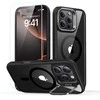 ESR Classic Hybrid KickStand HaloLock MagSafe & TEMPERED GLASS Apple iPhone 16 Pro dėklas telefonui juodos spalvos