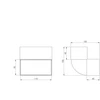 Ventiliatorius Ventiliacijos alkūnė EUROPLAST KLV, 110 x 55 mm, 90°