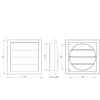 Ventiliacijos grotelės su žaliuzėmis EUROPLAST ND15Z, D150
