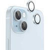 Evelatus iPhone 15 / 15 Plus Kameras Lēca Aizsargstikls Armor Mėlyna Metāla Rāmis