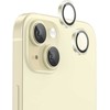 Evelatus iPhone 15 / 15 Plus Kameras Objektīvu Aizsargs Armor Dzeltenā Metāla Rāmī