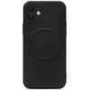 Evelatus iPhone 16 Premium Magsafe ar statīvu Soft Touch Silikona apvalks Melns