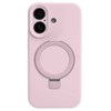 Evelatus iPhone 16 Premium Magsafe ar Statīvu Soft Touch Silikona Aizsargapvalks Rozā Smiltis