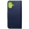 OEM atverčiamas dėklas, skirtas iPhone 16 PLUS, Fancy Book, tamsiai mėlynas / lime