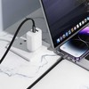 Plokščias kabelis USB C į USB C Hoco 3A 60W 1 m X125 baltas