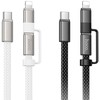 Flat Cable USB C to USB C/iP 2in1 Hoco 3A 60W 1 m X125 juodas