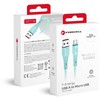 USB A į Micro USB laidas Forcell F-Energy QC3.0 2,4A 18W silikoninis 1 m C341 mėlynas