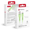 USB A į Micro USB laidas Forcell F-Energy QC3.0 2,4A 18W silikoninis 1 m C341 žalias