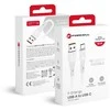 USB A į USB C laidas Forcell F-Energy QC4.0 3A 66W silikoninis 1 m C342 baltas