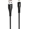 USB A tipo laidas su „Lightning“ jungtimi Forcell F-Energy 2,4A 12W silikoninis, 1 m, C343, juodas