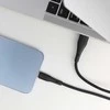 USB A tipo laidas su „Lightning“ jungtimi Forcell F-Energy 2,4A 12W silikoninis, 1 m, C343, juodas