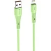 USB A tipo laidas su „Lightning“ jungtimi Forcell F-Energy 2,4A 12W silikoninis, 1 m, C343 žalias