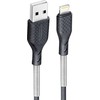 USB A tipo į „Lightning“ tipo laidas „Forcell F-Energy“ 2,4A 12W, anglies pluošto, 1 m, CB-01A, juodas