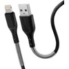 USB A tipo į „Lightning“ tipo laidas „Forcell F-Energy“ 2,4A 12W, anglies pluošto, 1 m, CB-01A, juodas