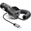 Car charger Forcell F-Energy Carbon USB A QC3.0 PD 3A 38W with cable USB C CC50-1AC juodas