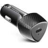 Automobilinis įkroviklis Forcell F-Energy Carbon USB C QC3.0 PD 3A 20W + laidas USB C į USB C CC50-1C juodas