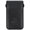 FORCELL F-ENERGY F10K6 daugiafunkcis nešiojamas įkroviklis su įmontuotais C tipo ir „Lightning“ laidais PD QC3.0 3A 22,5W 10000 mAh juodas