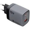 Phone charger Forcell F-Energy GaN III 2 x USB C + USB A QC4.0 3,45A PD 70W SAM SFC2.0 with display LCD VT-37 pilka