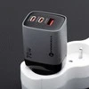 Phone charger Forcell F-Energy GaN III 2 x USB C + USB A QC4.0 3,45A PD 70W SAM SFC2.0 with display LCD VT-37 pilka