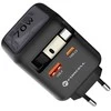 Telefono įkroviklis Forcell F-Energy GaN USB C + USB A + ištraukiamas laidas USB C PD QC4.0 3A 70W VT-R7 pilka