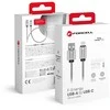 USB A į USB C laidas Forcell F-Energy QC3.0 66W metalinis 1 m C234 sidabrinis